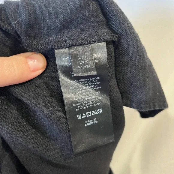 FREE PEOPLE Lyla Linen Black Trousers Size 6 - Picture 10 of 11